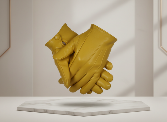 Mustard Yellow Leather Gloves