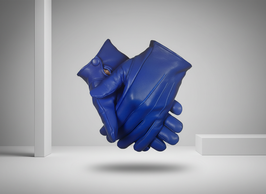 Royal Blue Leather Gloves