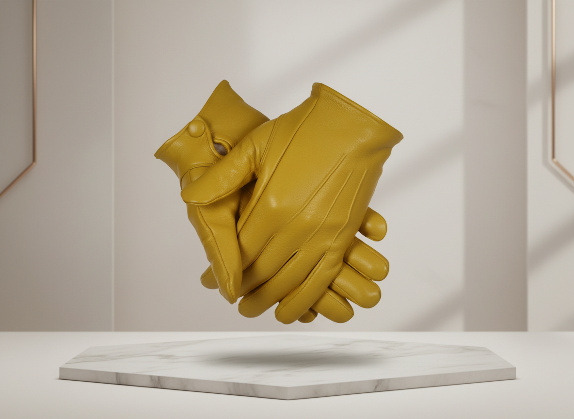 Mustard Yellow Leather Gloves