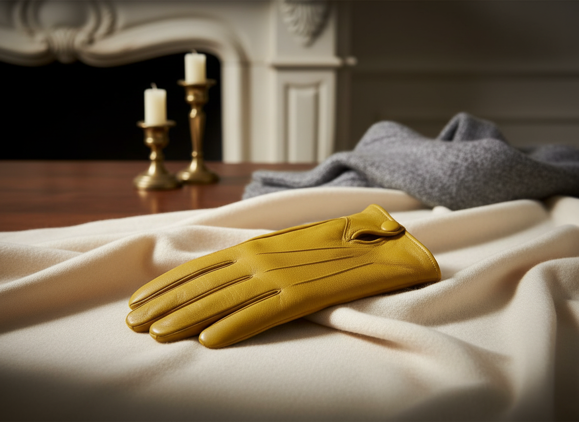 Mustard Yellow Leather Gloves