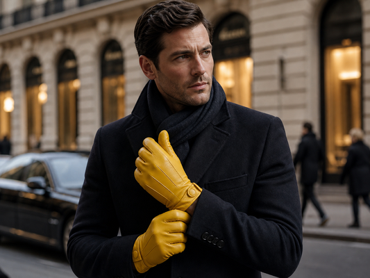 Mustard Yellow Leather Gloves