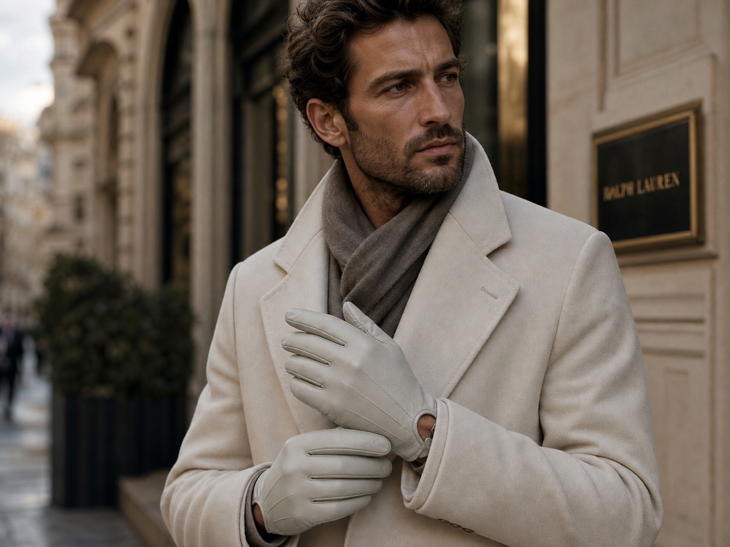 Ivory Leather Gloves